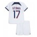 Paris Saint-Germain Vitinha Ferreira #17 Replika Babykläder Borta matchkläder barn 2023-24 Korta ärmar (+ Korta byxor)